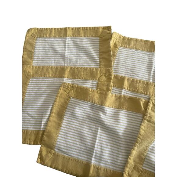 Busatti Italy Yellow Striped 60 Linen 40 Cotton Rectanglar Kitchen Place Mats 8 - Picture 3 of 9